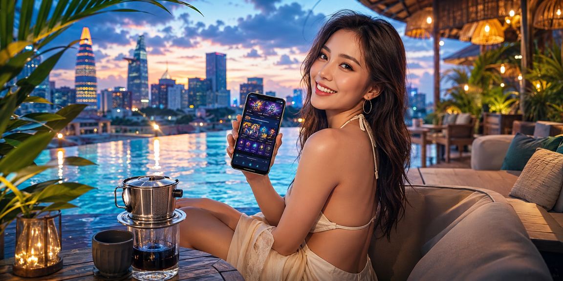 Người dùng tại TP.HCM trải nghiệm nền tảng 2835 trên điện thoại trong quán cà phê